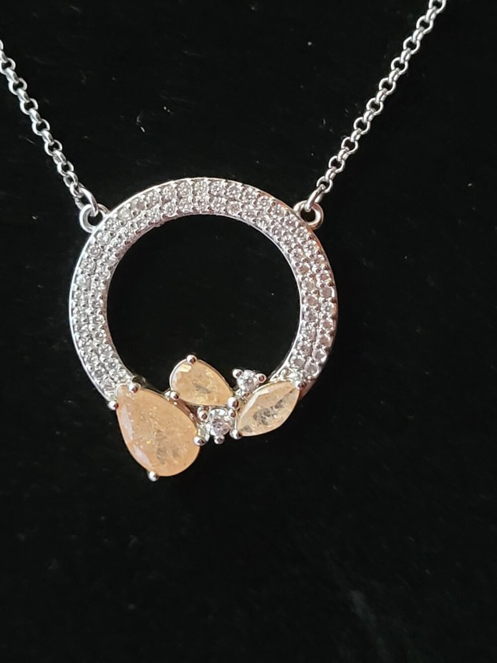 BP Quartz and CZ Circle Silver Necklace 2025